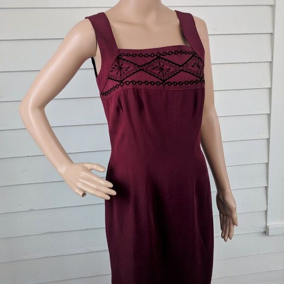 Dark Red Dress Sleeveless with Bolero Jacket XS Rina Rossi 80s 90s - Picture 4 of 8